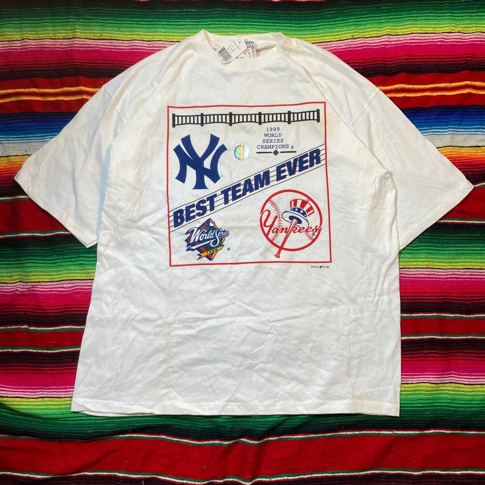 Vintage 1999 New York Yankees World Series Champions T-Shirt XL White Deadstock